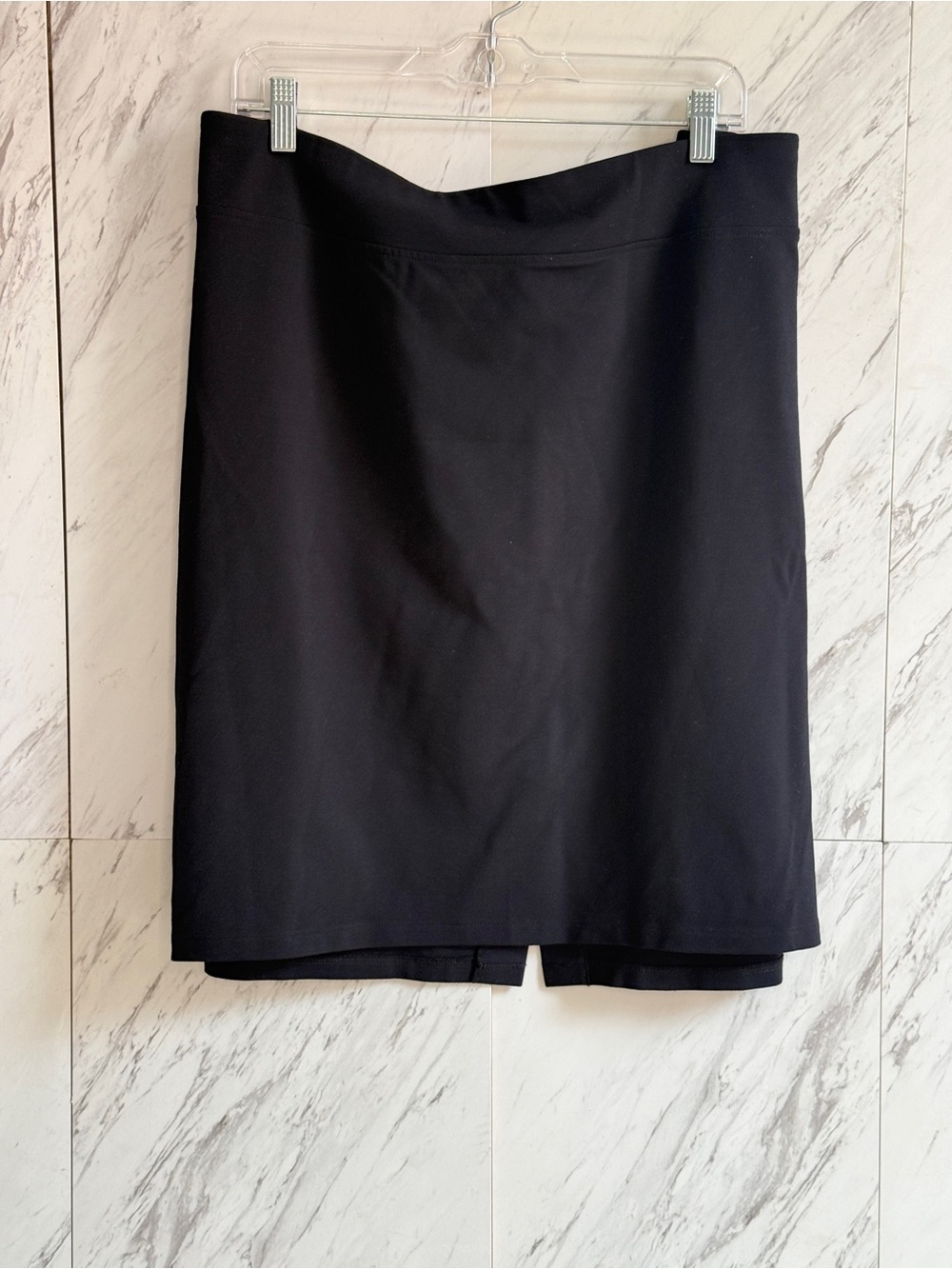 Jockey Black Stretch Ponte Tailored Pencil Skirt Back Slit Womens 3X Plus